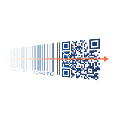 Bild zeigt Migration von eindimensionalen Barcode zu zweidimensionalen 2D-Code