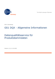 Bild: Cover für GS1 DQX Allgemeine Informationen