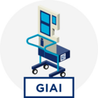 Icon Monitor im Krankenhaus mit GIAI gekennzeichnet