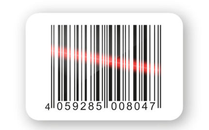 Grafik eines Barcodes mit Scanlicht