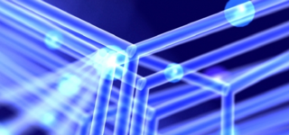 Graphische Netzwerke in blau