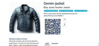 Screenshot aus DPP Demonstrator für eine Jeansjacke