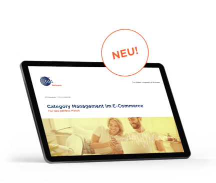 Keyvisual des Whitepapers Category Management im E-Commerce mit weißem Störer