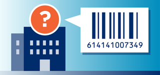 Eine Grafik von einem Unternehmen mit einem Barcode mit GTIN daneben