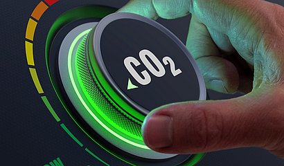 Darstellung: CO2 Drehknopf von low bis high