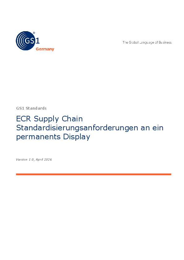 ECR Supply Chain Standardisierungsanforderungen an ein permanents Display | Version 1.0, April 2026