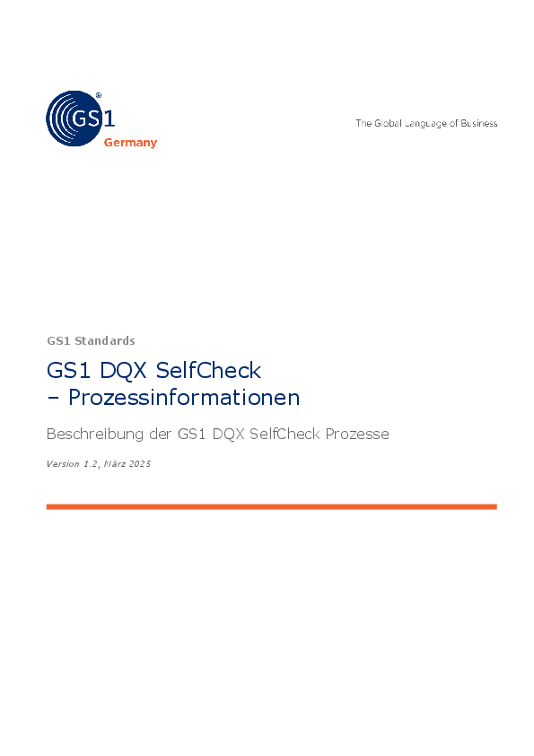 GS1 DQX SelfCheck – Prozessinformationen