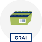 Icon Mehrwegtransportbehälter mit GRAI gekennzeichnet