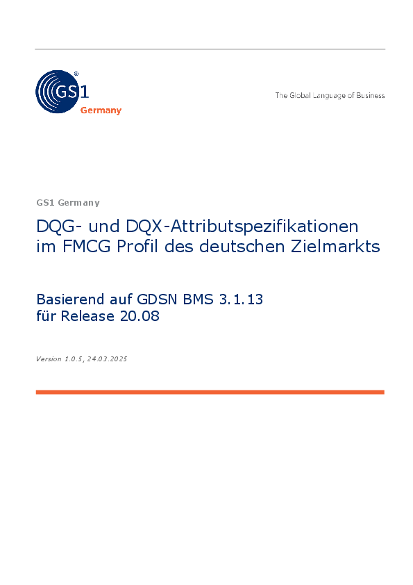  DQG- und DQX-Attributspezifikationen im FMCG Profil des deutschen Zielmarkts 