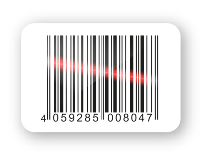 Barcode mit Licht des Scanvorgangs