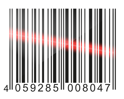 Barcode mit Licht des Scanvorgangs