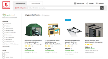 Screenshot vom Markenshop mygardenhome auf kaufland.de