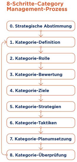 Grafik Category Management 8-Schritte Prozess