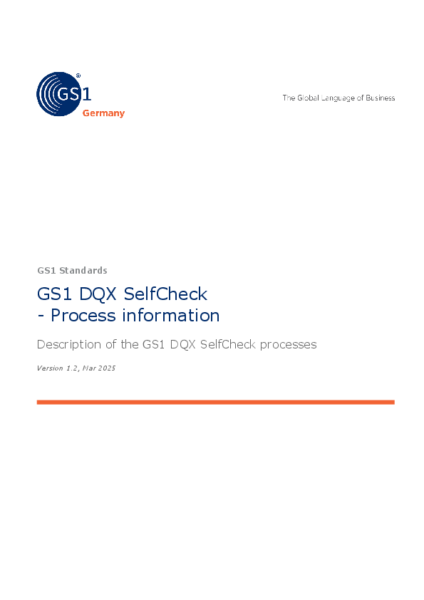 GS1 DQX SelfCheck - Process information