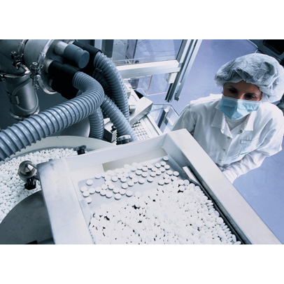 Fotografie Herstellung der Aspirin-Tablette im Labor