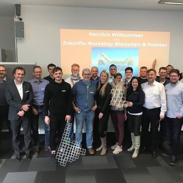 Blockchain Blog: Gruppenbild Zukunfts-Workshop Blockchain & Paletten