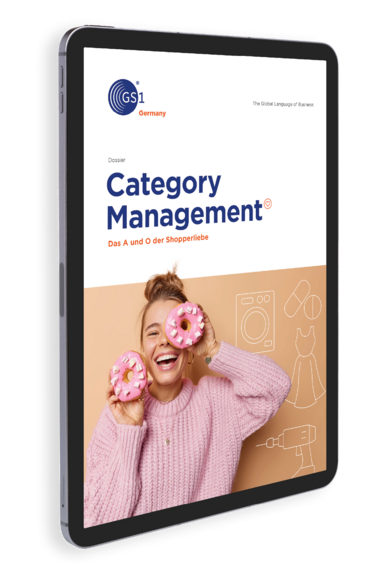 Cover des Category Management Dossier auf einem Tablet