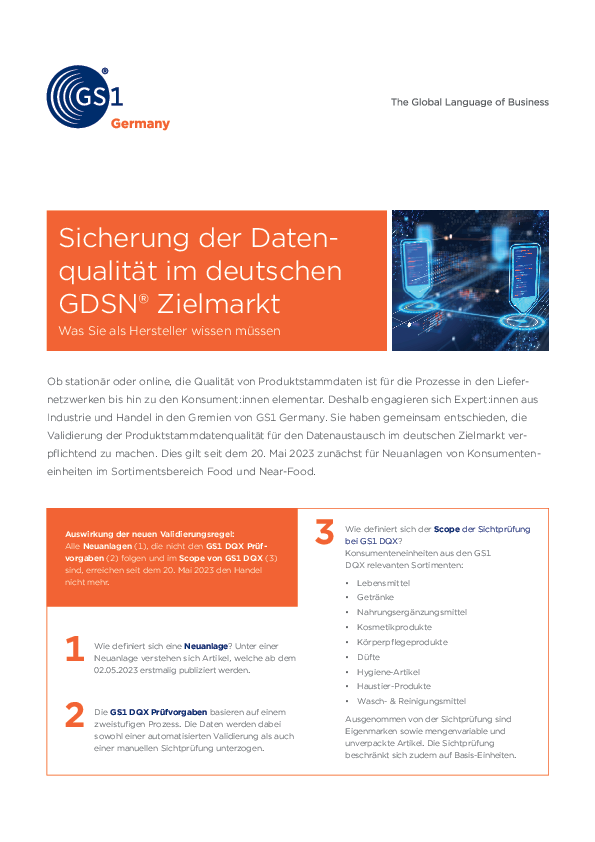 Download Sicherung der Datenqualität im deutschen GDSN® Zielmarkt: Was Sie als Hersteller jetzt wissen müssen 
