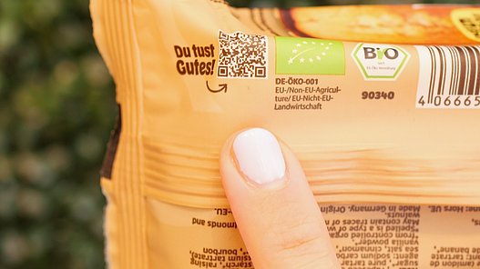 Bananenbrot von Glowkitchen mit aufgebrachtem dynamischen QR-Code von GS1