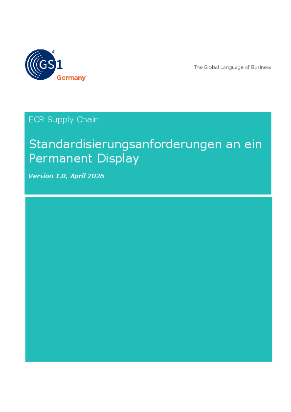 ECR Supply Chain Standardisierungsanforderungen an ein permanents Display | Version 1.0, April 2026