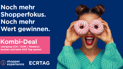 Key Visual für den Kombi-Deal: Frau schaut durch zwei Donuts