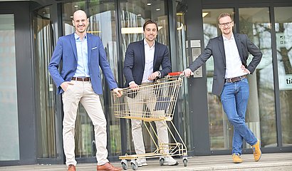 Cyreen-Gründer Davide Scheidegger (l.), Ciril Hofmann (m.) und Benedict Boos (r.) Bildrechte: Cyreen