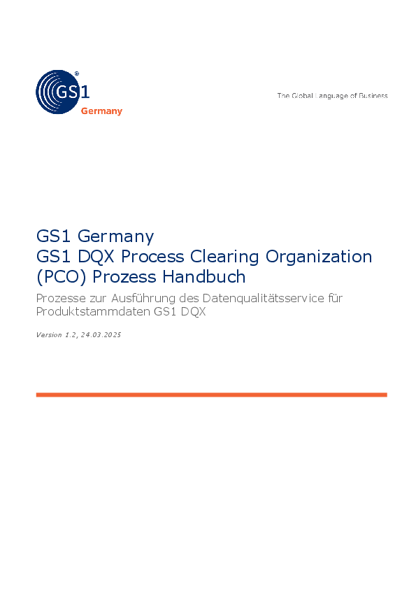  GS1 DQX Process Clearing Organization Prozess Handbuch 