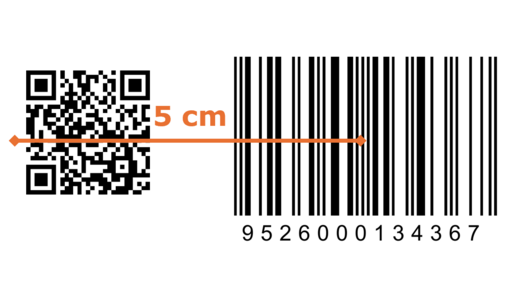 Eine Darstellung eines 2D-Codes neben einem Strichcode