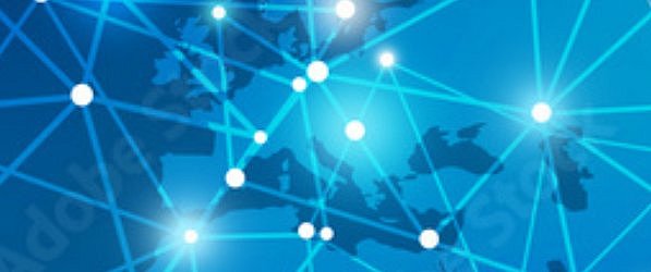 Header für EPCIS zeigt vernetzte Datenströme auf einer Weltkarte