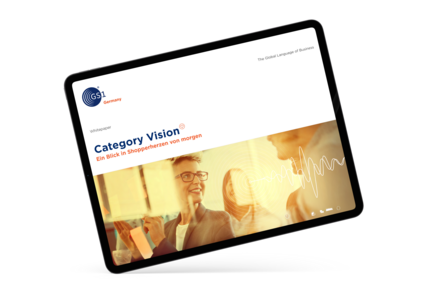 Ein IPad mit einer Voransicht für ein Whitepaper zum Thema Category Vision