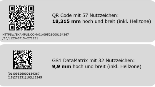 Eine Darstellung mit GS1 2D Codes und GS1 Data Matrix