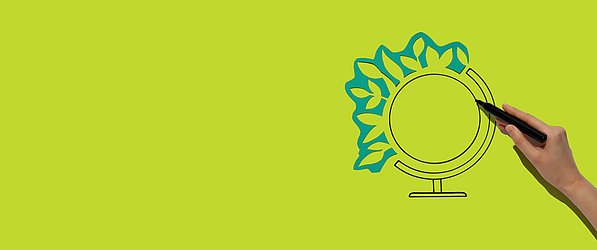 Green Claims . Nachhaltigkeitskommunikation Green Claims und Nachhaltigkeitskommunikation werden darüber symbolisiert, dass eine Hand mit Stift einen Baum malt