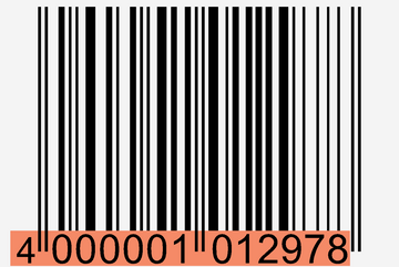 Abbildung eines Barcodes mit EAN Nummer in Klarschrift