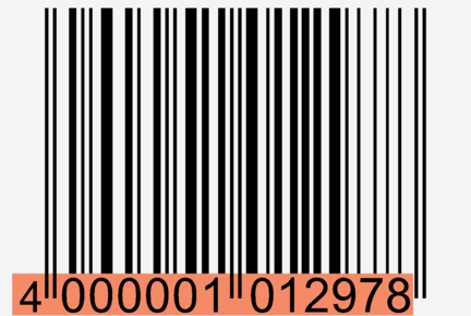 Exemplarischer Aufbau eines Barcode mit EAN Nummer (GTIN)