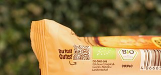 Bananenbrot von Glowkitchen Bananenbrot von Glowkitchen mit aufgebrachtem dynamischen QR-Code von GS1