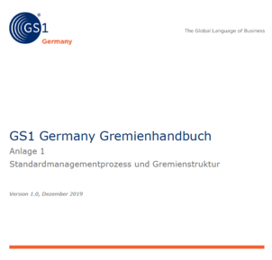 Cover GS1 Germany Gremienhandbuch Anlage 1