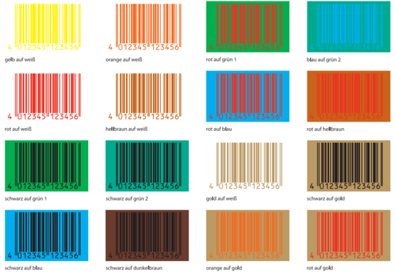 Grafik zeigt verschiedene Beispiele für nicht gut lesbare Barcodes