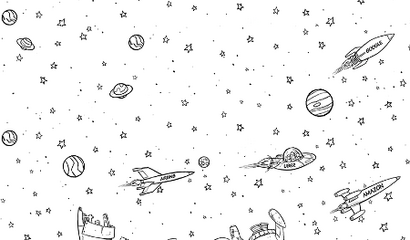 schwarz-weiße Karikatur stellt Markenfriedhof dar.