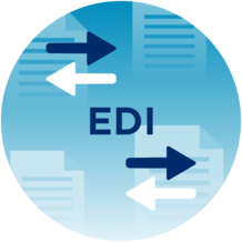 Grafik zeigt Pfeile und das Wort EDI