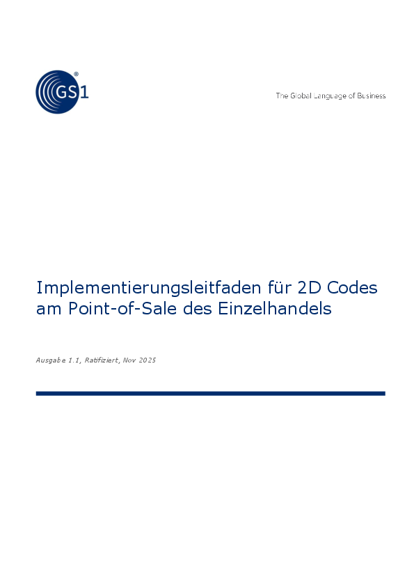 GS1 Implementierungsleitfaden: 2D Codes am Point-of-Sale des Einzelhandels