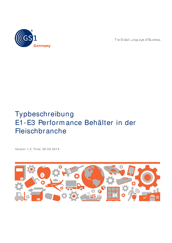 Typbeschreibung des qualitätsgesicherten E1-E3 Performance Behälters in der Fleischbranche, inkl. Eigen- und Fremdüberwachung