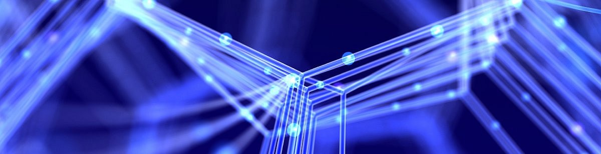 Ein abstraktes Netzwerk in blau