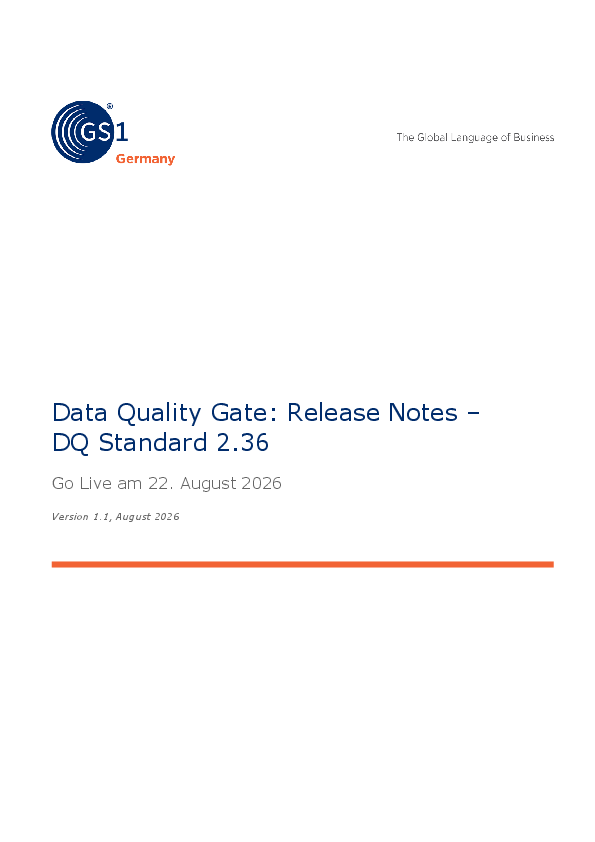 GS1 DQ Standard 2.36 Release Notes 1.1