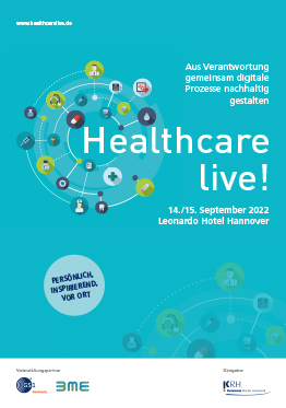 Foto der Titelseite des Healthcare live! 2022-Programms