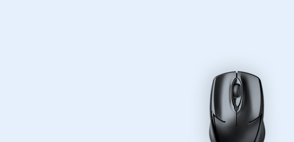 Eine Computermaus auf Blau