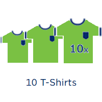 Grafik von 3 grünen T-Shirts