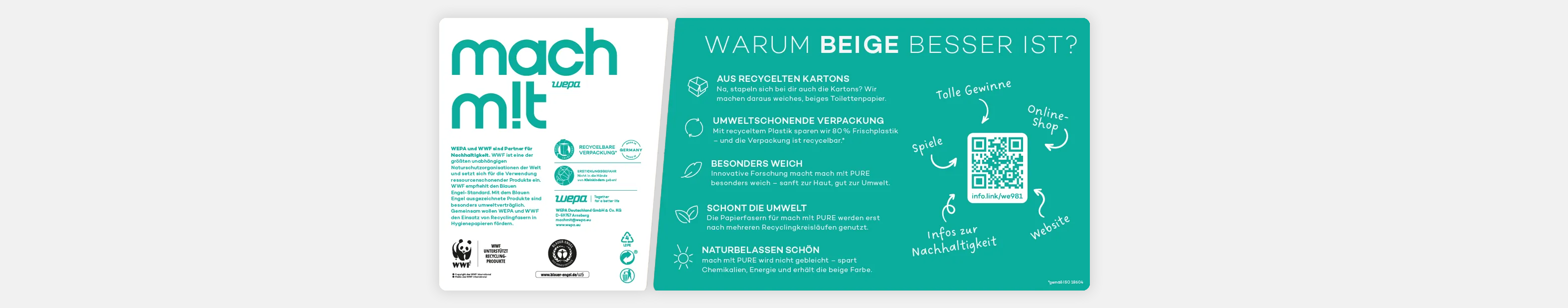 Ein GS1 Digital Link auf einer Wepa Verpackung